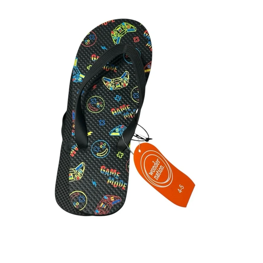 wonder nation boys flip‎ flops sandals shoes size 4-5